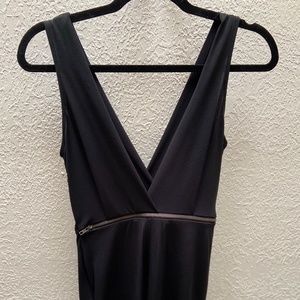 BCBGeneration Zipper Waist BlackV Neck Wrap Dress